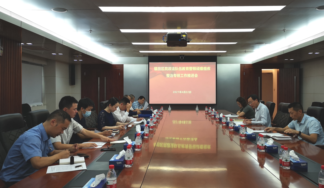 我院政法队伍教育整顿顽瘴痼疾整治专班召开工作推进会